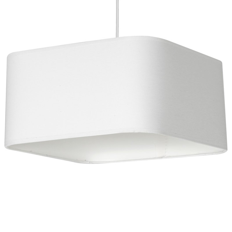 Alboran 1 - Light Square/Rectangle Pendant, Silver, White