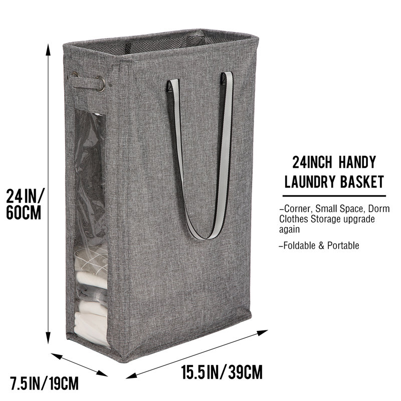 Fabric Rolling Laundry Basket with Handles
