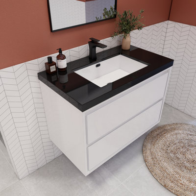 Belli 35.43'' Stone Single Bathroom Vanity Top with Sink