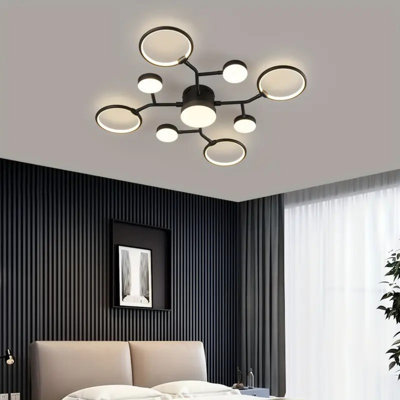 9-Light Modern Chandeliers Light Fixture Modern Black Industrial Farmhouse LED 4000K Lighting