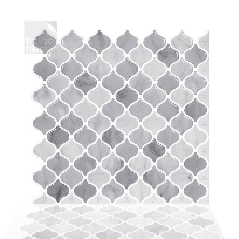 Carreau de métro auto-adhésif en PVC 12 po x 12 po, Blanc
