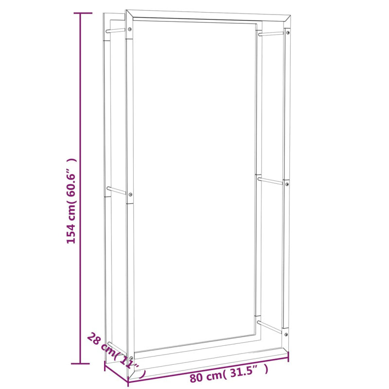 Myana 80cm W Metal Log Rack