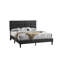 Lit plateforme capitonné avec tête de lit ajustable Grid, structure de lit tapissier en lin, aucun sommier requis, gris anthracite, lit double-1862094800