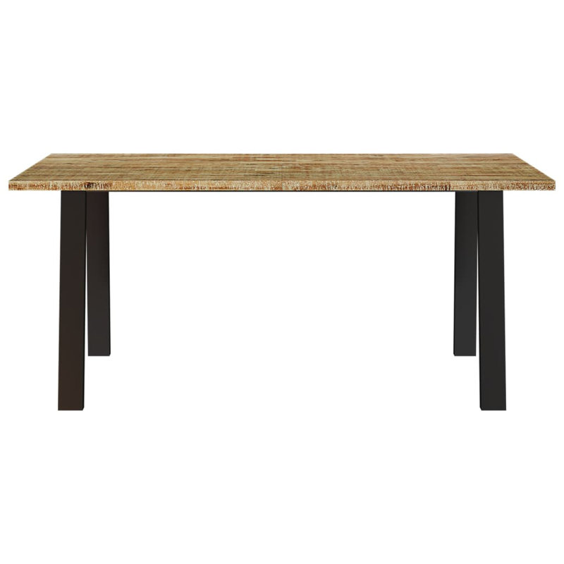 Salal Acacia Solid Wood Top Metal Base Dining Table, 75cm H x 150cm L x 90cm W