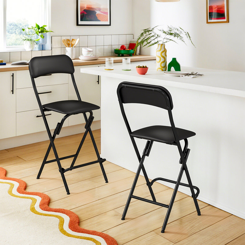 Vinyl Padded Banquet Folding Chair Folding Chair Set, Black