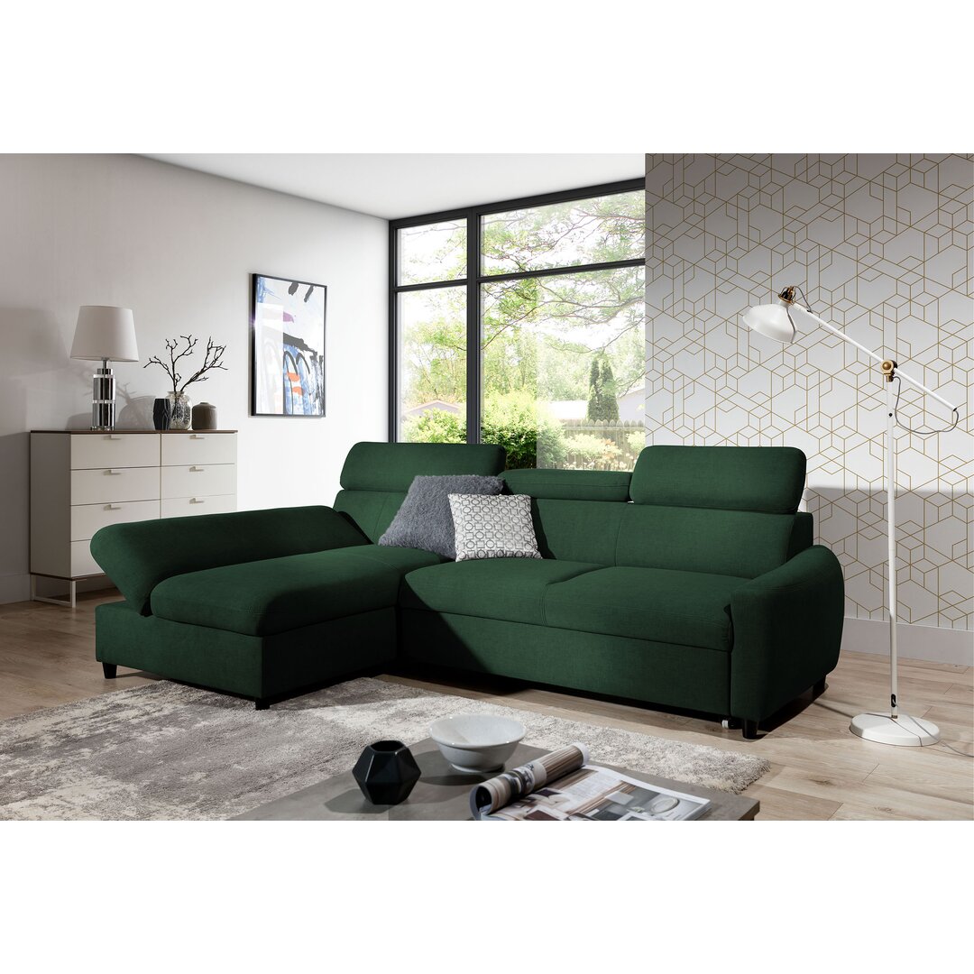 Ecksofa Bustos aus Samt mit Bettfunktion