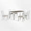 Ensemble de salle à manger 7 pièces avec table extensible et 6 chaises rembourrées Retro - Mobilier de salle à manger en bois blanc-1967674079