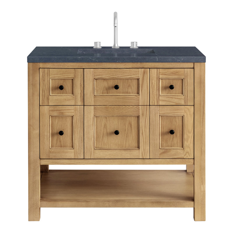 Breckenridge 36'' W Single Vanity, Light Natural Oak, Charcoal Soapstone, 8" Widespread