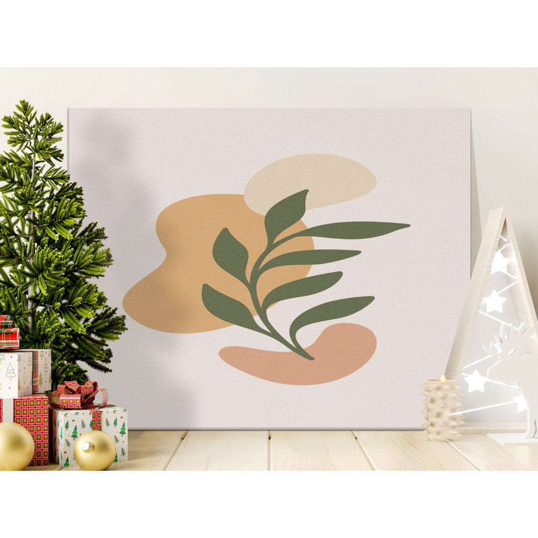 Minimalist Plant Canvas Wall Art, Abstract Shapes, Modern Home Decor, Gallery Wrapped Canvas Print, Ready to Hang, Botanical Art, Statement