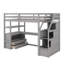 Lit mezzanine avec bureau intégré et étagères-1041867895