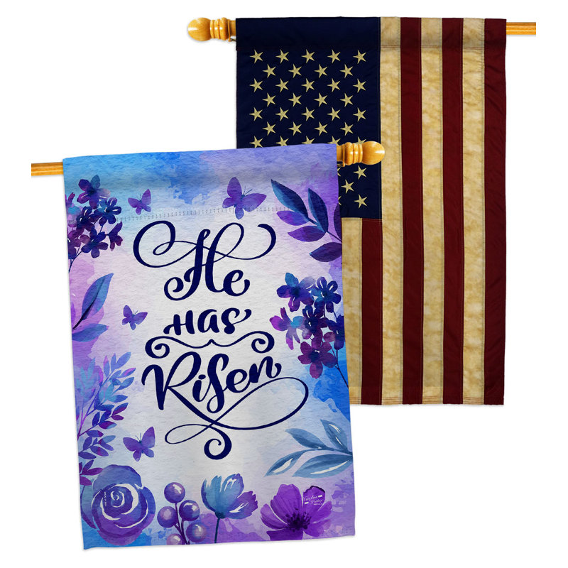 Double Sided 40'' H x 28'' W Polyester Easter House Flag