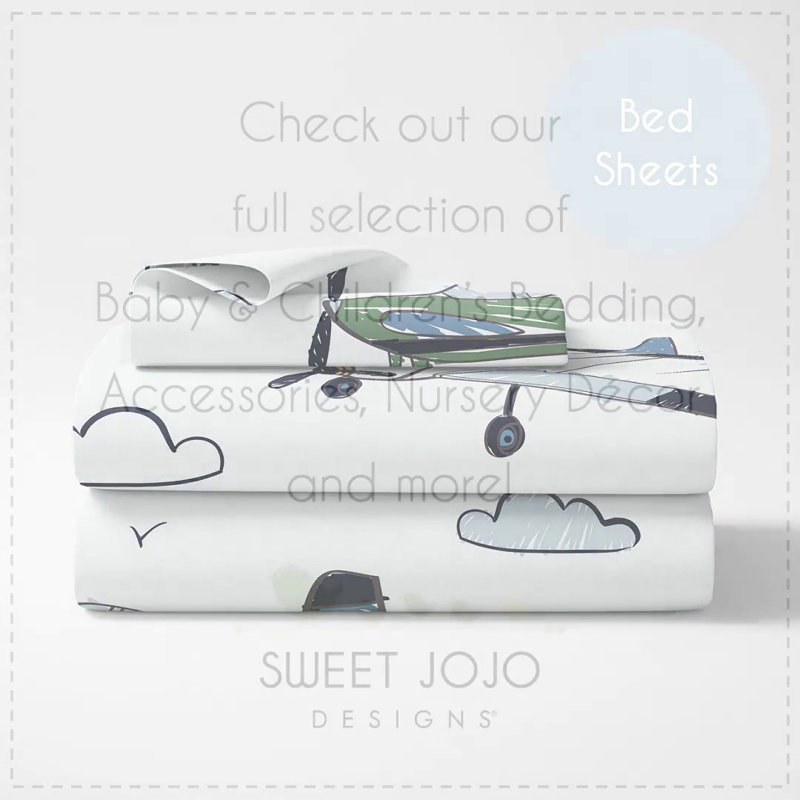 Blue and Green Airplane Twin Microfiber Comforter Set