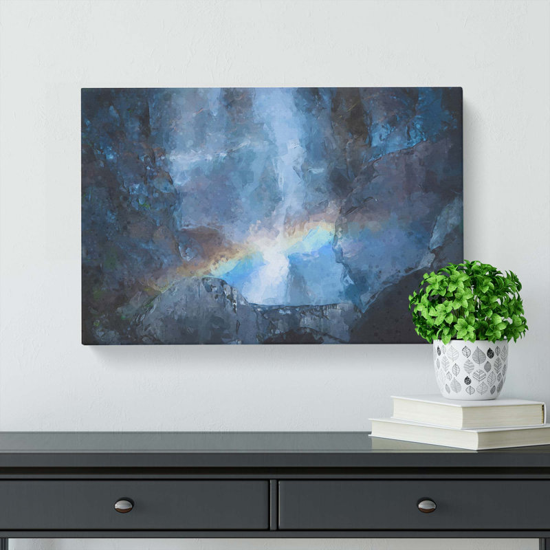 Rainbow Through The Mountains In Abstract - Wrapped Canvas Painting, 60cm H x 91cm W x 3cm D