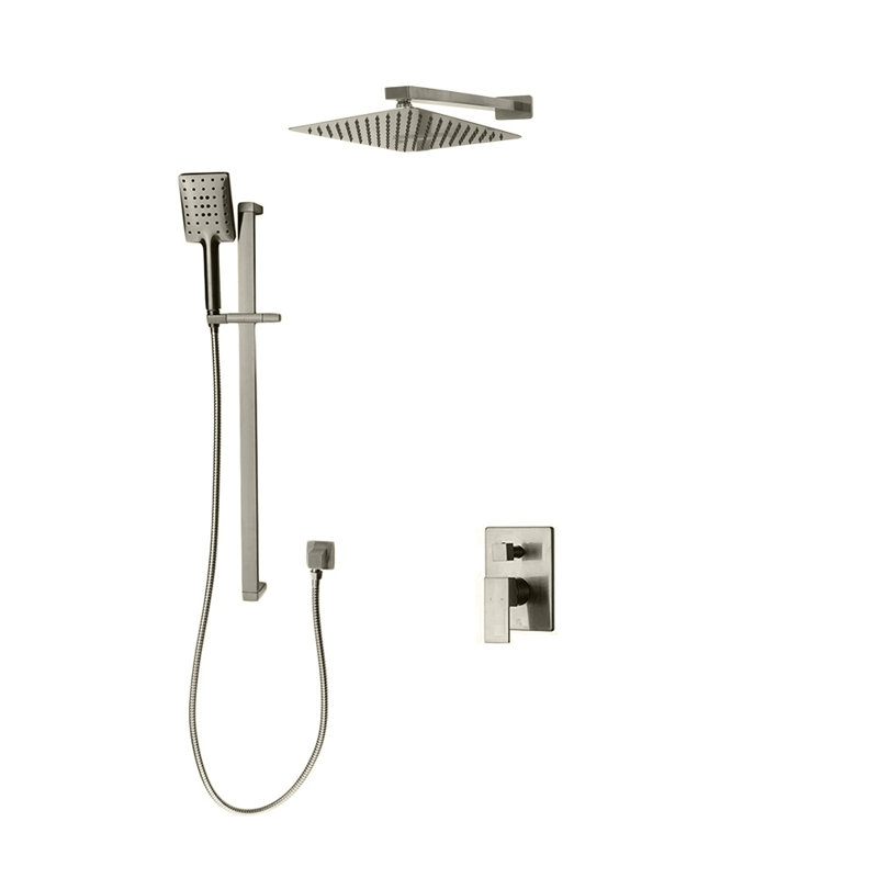 Système de douche complet à contrôle de température Madison avec valve brute, Nickel brossé