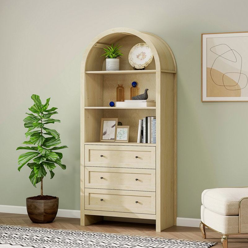 Garde-manger arqué, armoires de rangement en bois de ferme moderne, armoire de rangement arquée avec tablettes réglables, armoire polyvalente pour la cuisine, la salle à manger et le salon