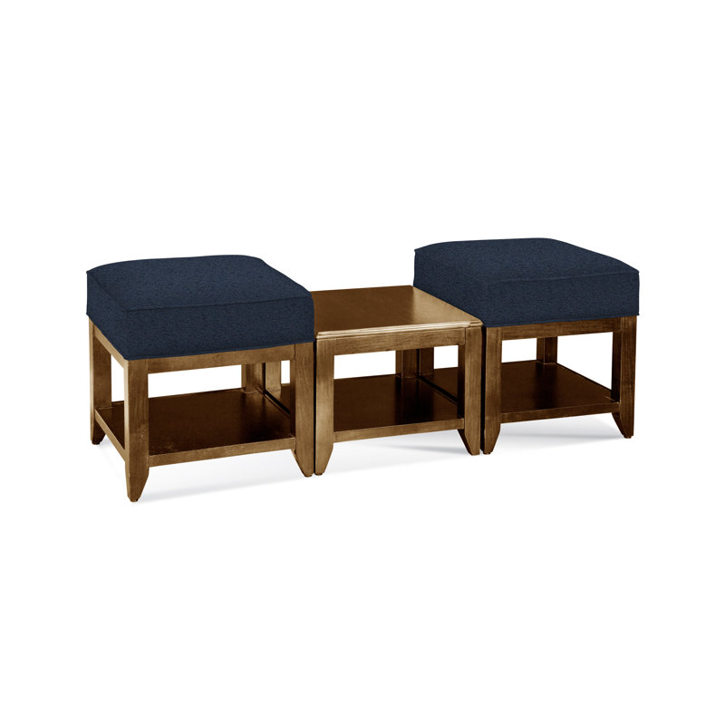 Elements Upholstered Cube Ottoman, Basic Navy; 0317-61, Havana