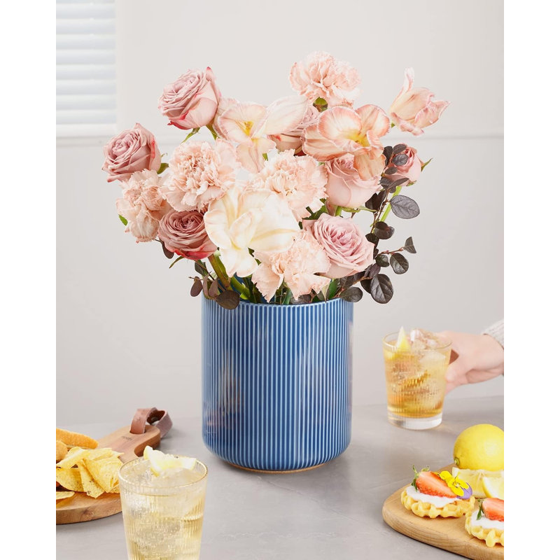 7.2" Navy Ceramic Utensil Holder