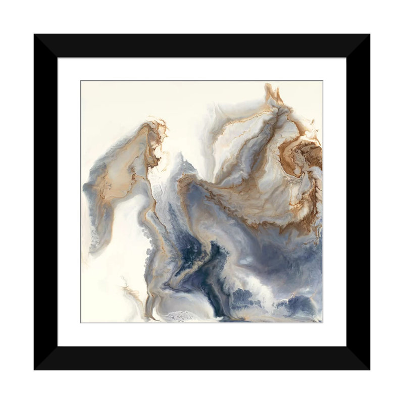 «Approche», reproduction d'impression sur toile, H 16 po x l 16 po x P 1 po, Papier d'art encadré noir, Blanc