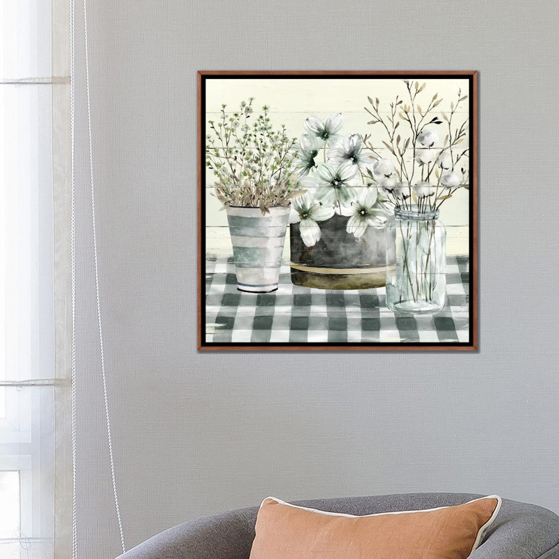 « Spring Gingham II » par Carol Robinson, reproduction d’art, Pas de tapis, H 26 po x l 26 po x P 1,5 po