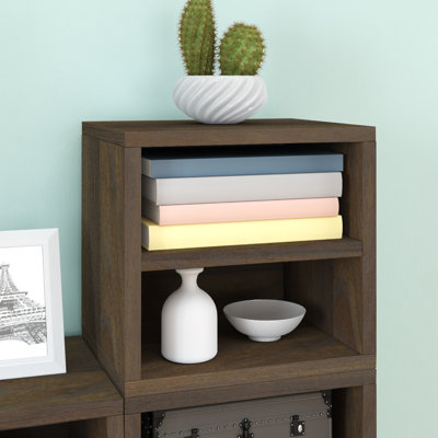 Bibliothèque Digby Eco Stack Cube avec tablette, gris Aspen