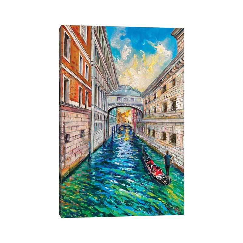 Venise. «Where Hearts Sigh», reproduction d'art sur toile tendue, 12" x 8", Gallery Wrapped Canvas, No Frame