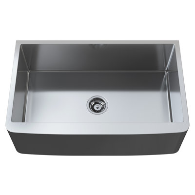 Cantrio KSS-3321-1 Évier de cuisine simple à tablier (style farmhouse) en acier inoxydable 304 calibre 18 de 33 po