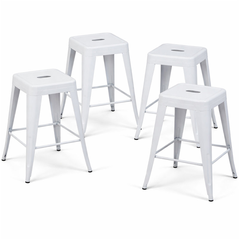 Tabouret à hauteur de comptoir 24 po, Blanc, Tabouret de comptoir (siège d'une hauteur de 24 p