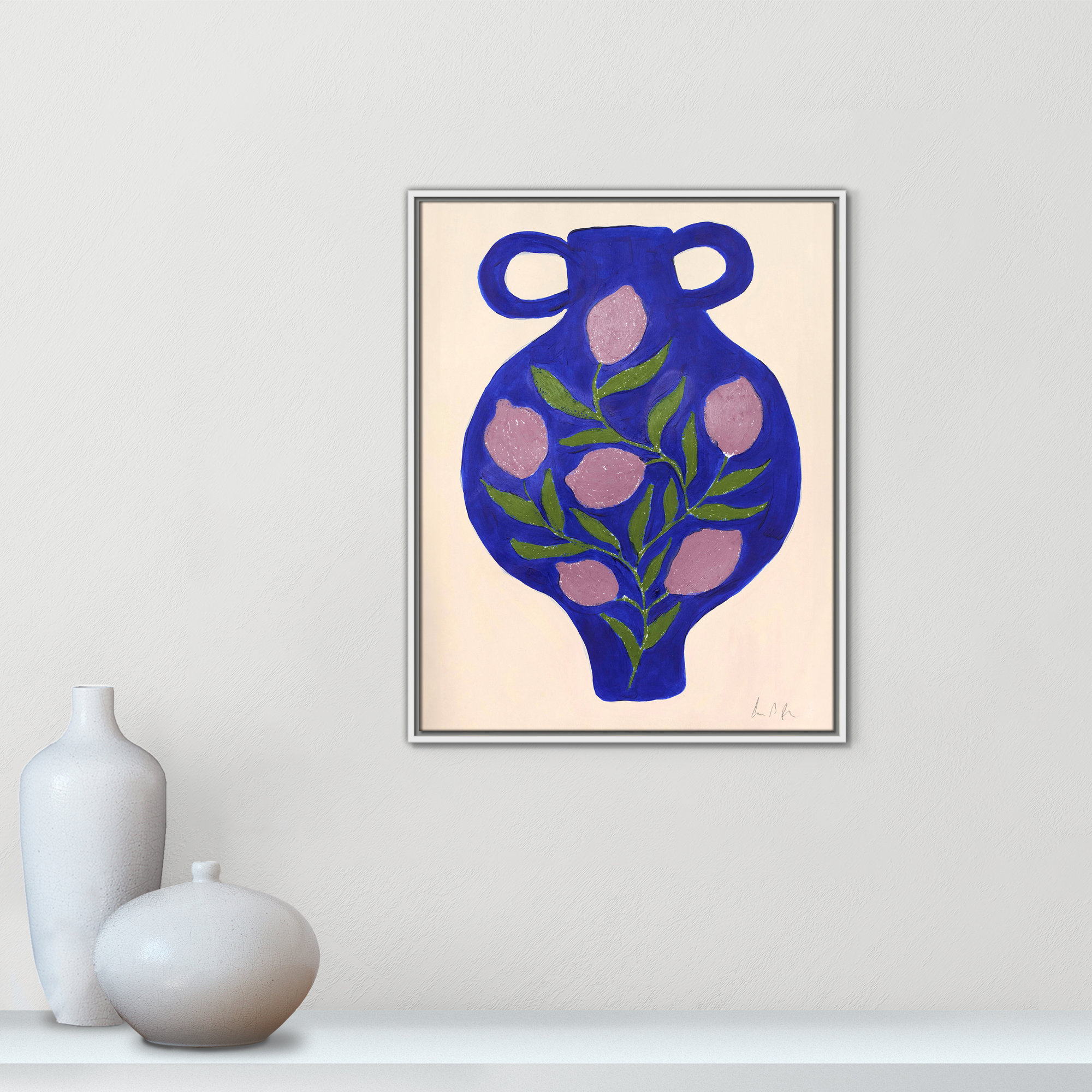 Vase No. 03 Print by Camilla Bergqvist, 29.5" H x 23.5" W, White