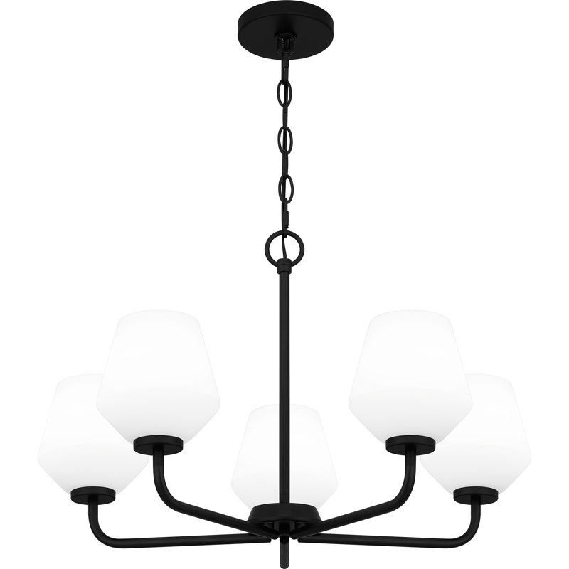 Sirkka 5-Light Matte Black Chandelier, Noir mat