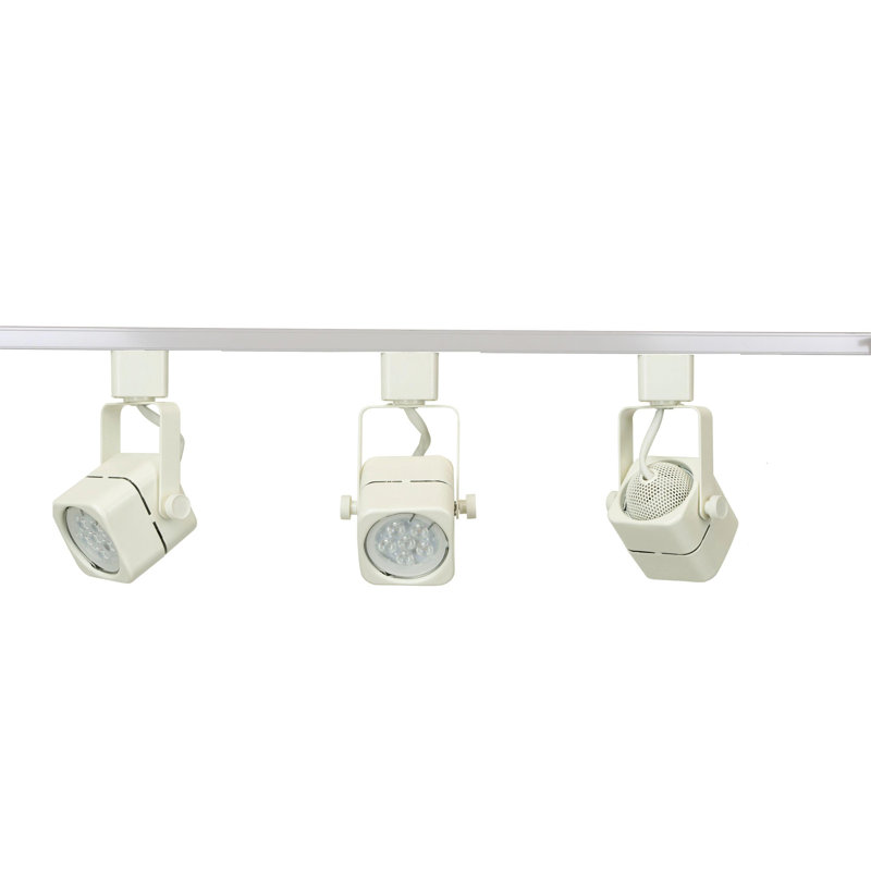 Ensemble de rail d'éclairage 48 po à 3 lumières, Acier brossé