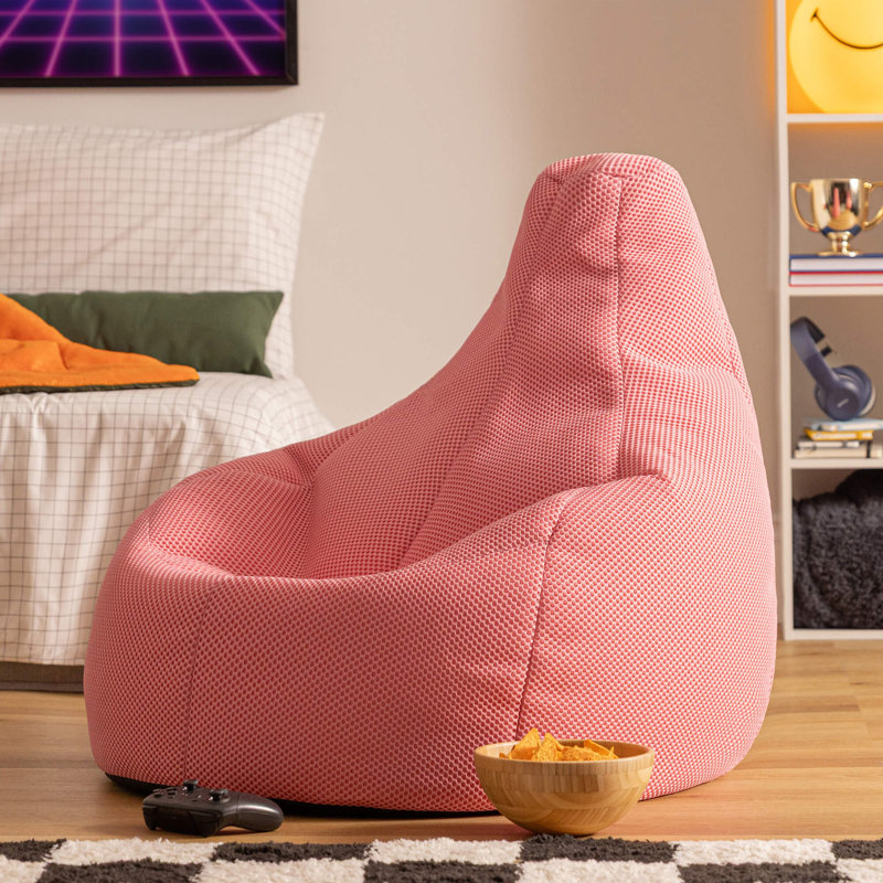 Gaming Performance Mesh Recliner Bean Bag, Pink