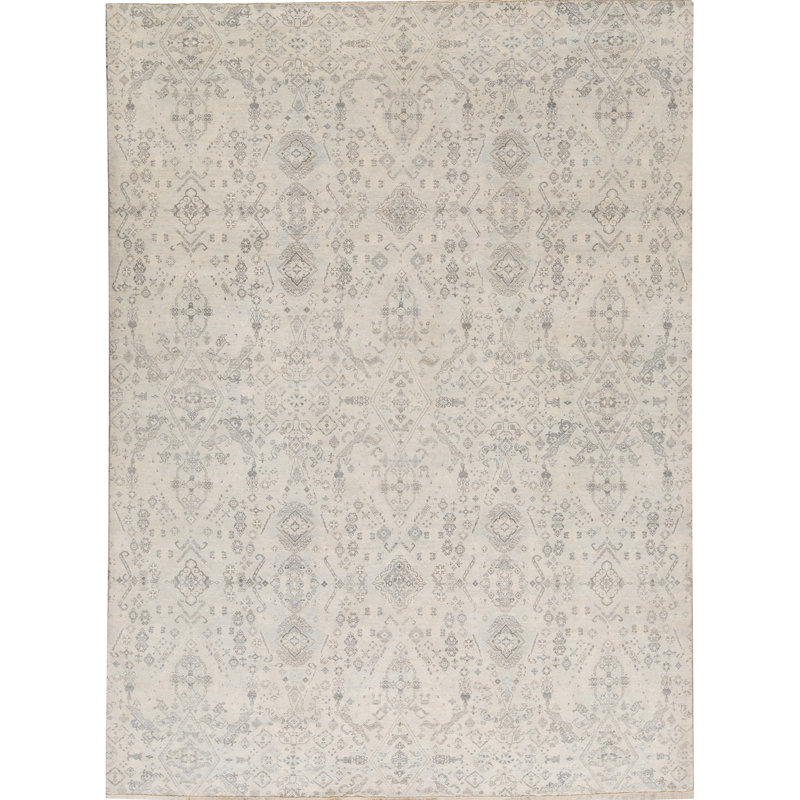Hand-Knotted High-Quality Light Blue Area Rug