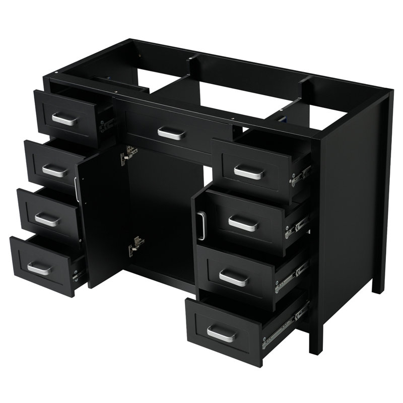Meuble-lavabo 47 po sans lavabo, armoire seulement, Noir