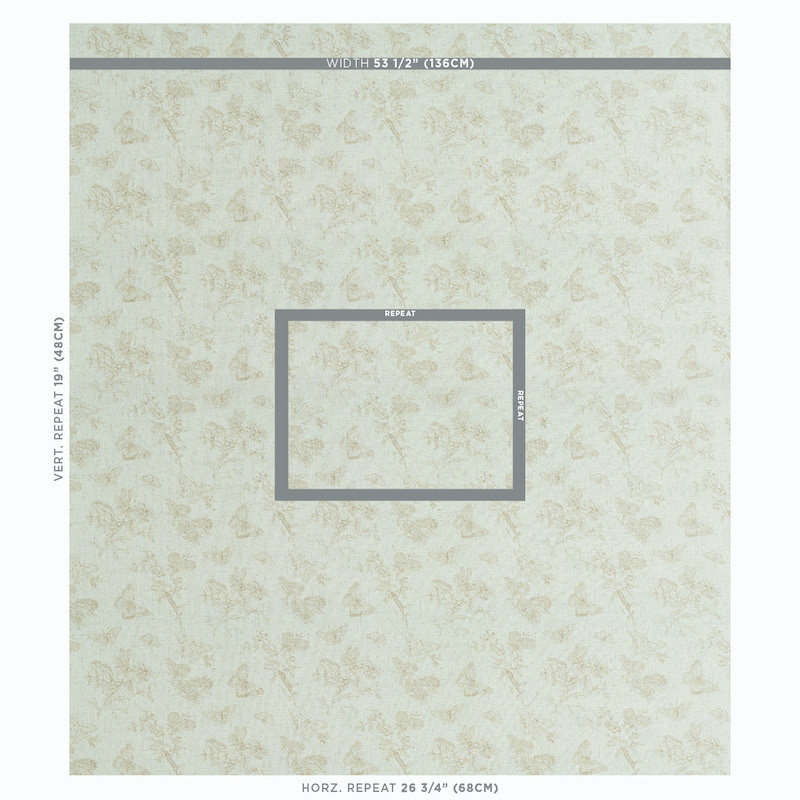 Baudin Butterfly Linen Wallpaper, Natural