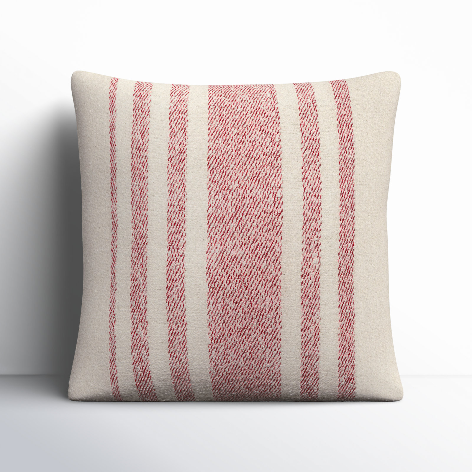Sorden Striped Cotton Throw Pillow, Coral, 20" x 20", Polyester/Polyfill