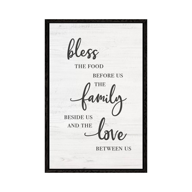 Bless Family Love - Print on Canvas, Black Framed, 101.6cm H x 66.04cm W x 3.81cm D