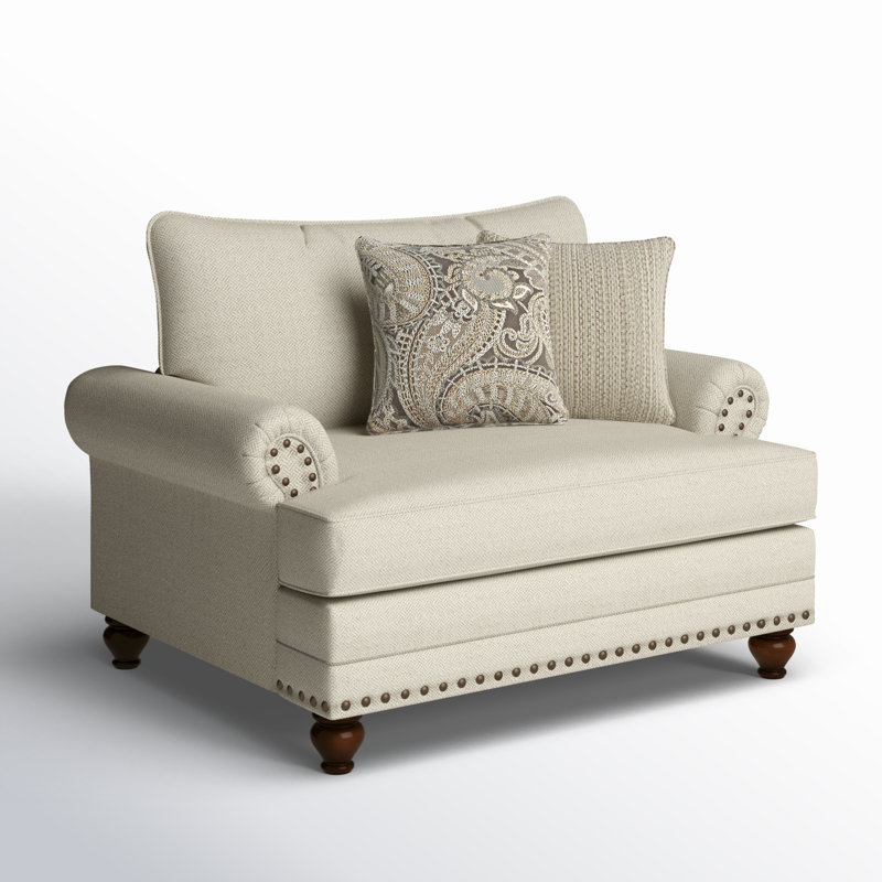 Marinello Upholstered Chair And A Half, Cream 100% Polyester
