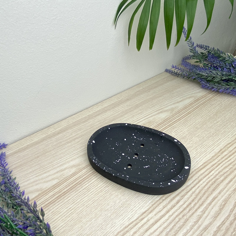 Black White Terrazzo Soap Dish