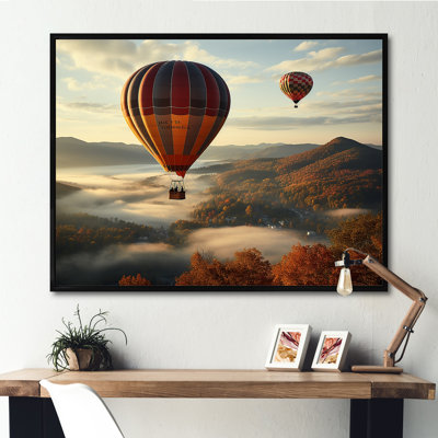Automne, montgolfière, reproduction sur toile