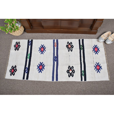Tapis de style kilim turc fait à la main avec motif anatolien traditionnel