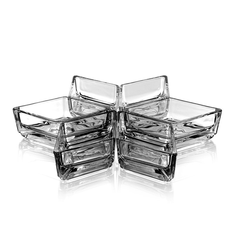 Ensemble Mekayla / 6 plateaux en verre