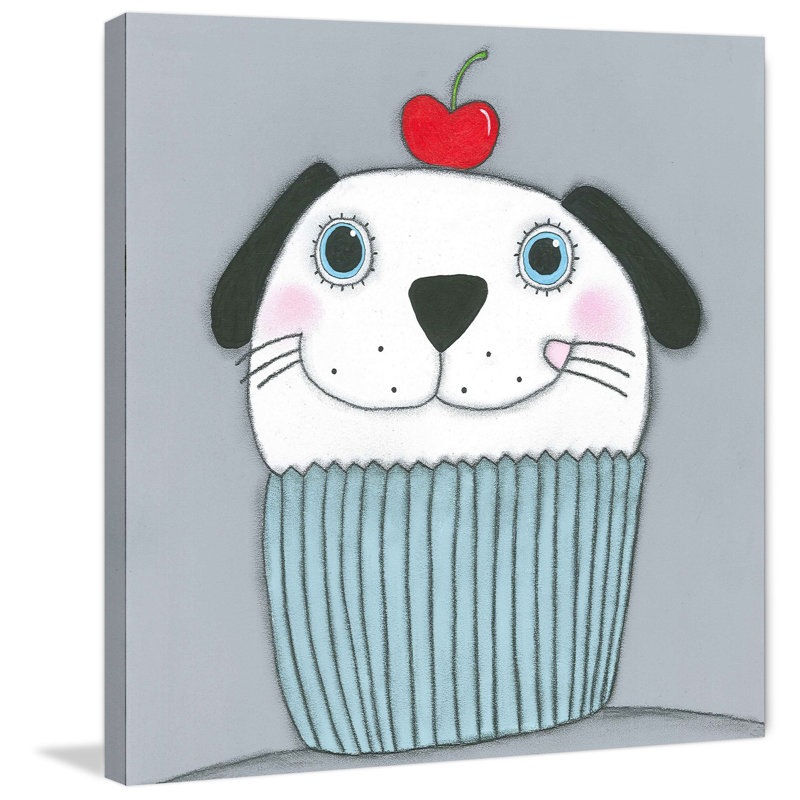 «Doggy with Cherry», reproduction sur toile tendue, H 32 po x l 32 po x P 1,5 po