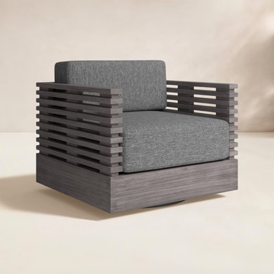 Fritz Swivel Eucalyptus Outdoor Lounge Chair