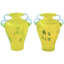 Ensemble de 2 vases de table en verre jaune / gris / transparent