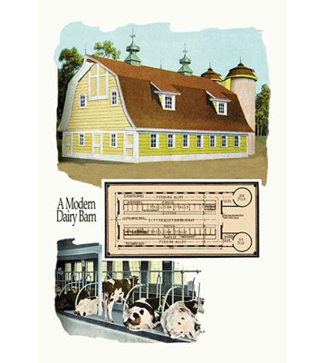 « a modern laiterie grange » par geo e. affiche rétro
