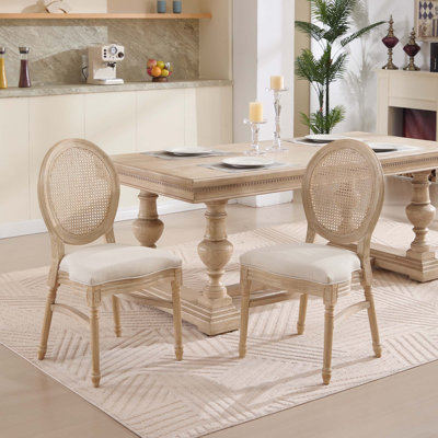 Chaises de salle à manger avec dossier rond et siège en forme de French Country French