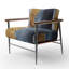 Fauteuil d'appoint rembourré abstrait A Touch Of Gold And Kings Blue III-1175312688