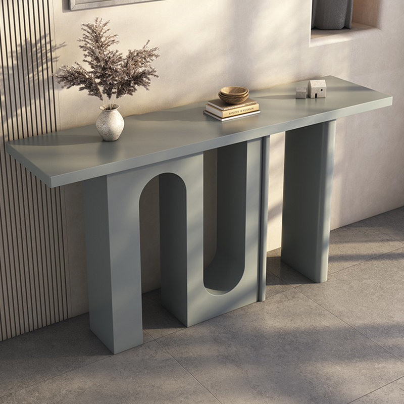 Console simple de style nordique, Bleu grisâtre, H 33,5 po x l 63 po x P 11,8 po