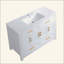 Meuble-lavabo de salle de bain avec lavabo en résine, armoire de rangement abondante - 4 portes à fermeture douce et 4 tiroirs