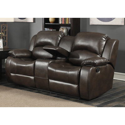 Rahn 76'' Faux Leather Reclining Loveseat